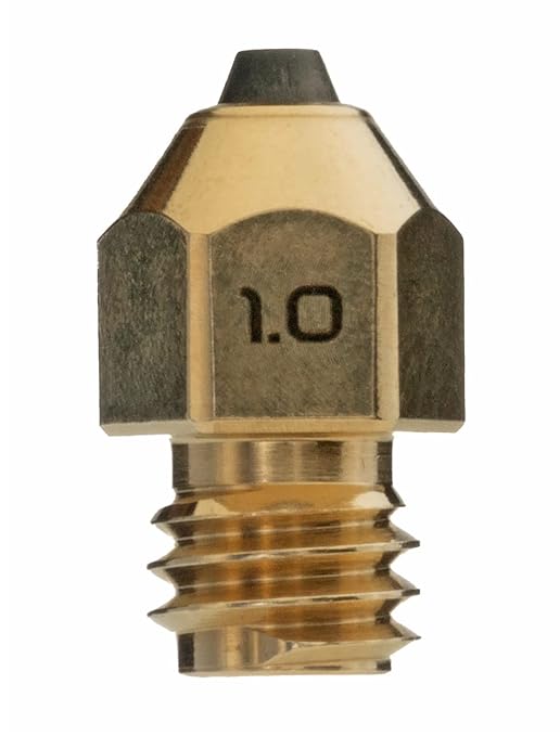 Diamondback Nozzles – MK8 Compatible – Polycrystalline Solid Diamond Tip 3D Printer Nozzles, Improved Extrusion, Any Filament, Long Life, Wear Resistant, Layer Adhesion, USA Made (1.0mm)
