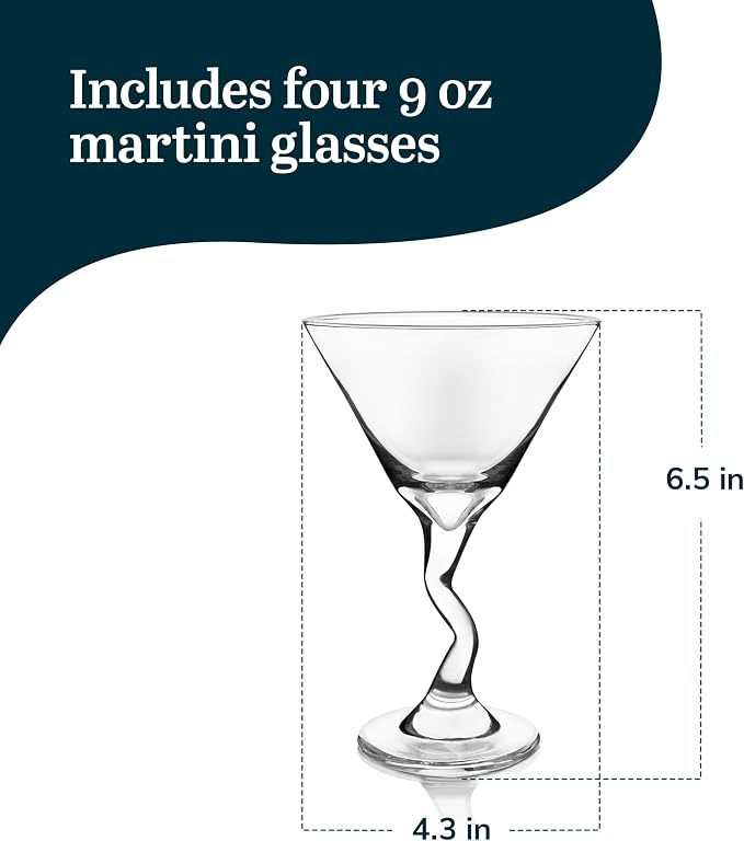 Libbey Z-Stem Martini Glasses Set of 4, Lead-Free Glasses with Z- Stem, Dishwasher Safe Martini Glasses Set for Parties - Image 3