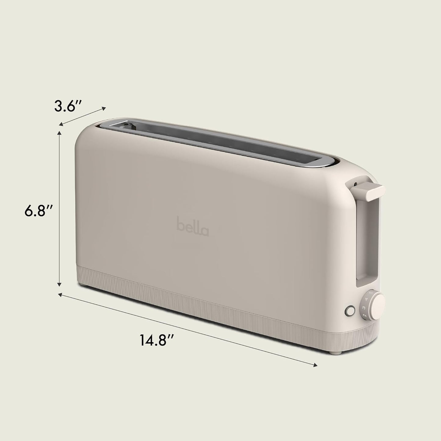 Modern Slim Long-Slot Toaster: 2-Slice Artisan Bread & Bagel Toaster with 6 Shade Settings