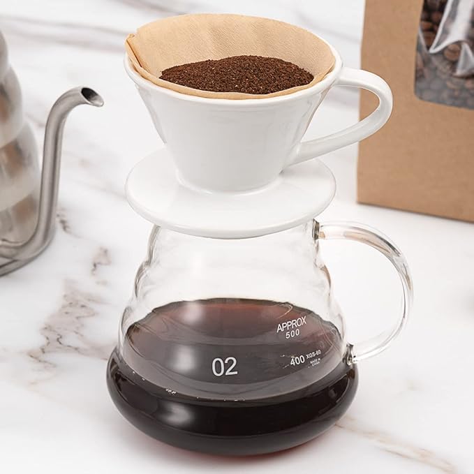 Restaurantware Restpresso 10 Ounce Coffee Dripper 1 Reusable Coffee Cone - With Drip Hole Retains Heat White Ceramic Pour Over Coffee Dripper For Home Cafe Or Restaurants
