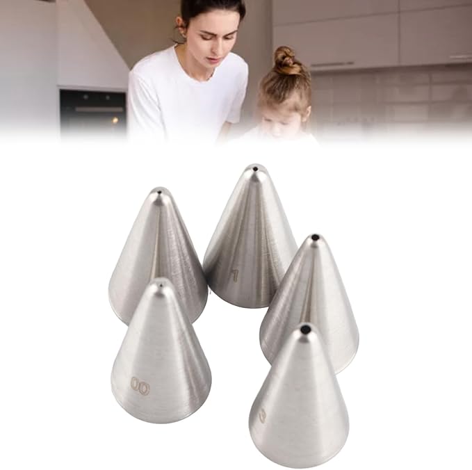 5 Pcs Piping Tips Set, Stainless Steel Cake Decorating Supplies Kit for Baking Cupcakes Cookies Cake Decorating