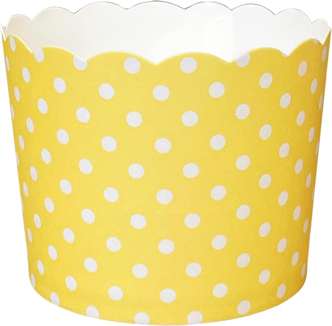 Paper Baking Cups (Polka Dots), Greaseproof Disposable Cupcake Liners (Yellow, Large Cups (50-Pack)) - Image 3