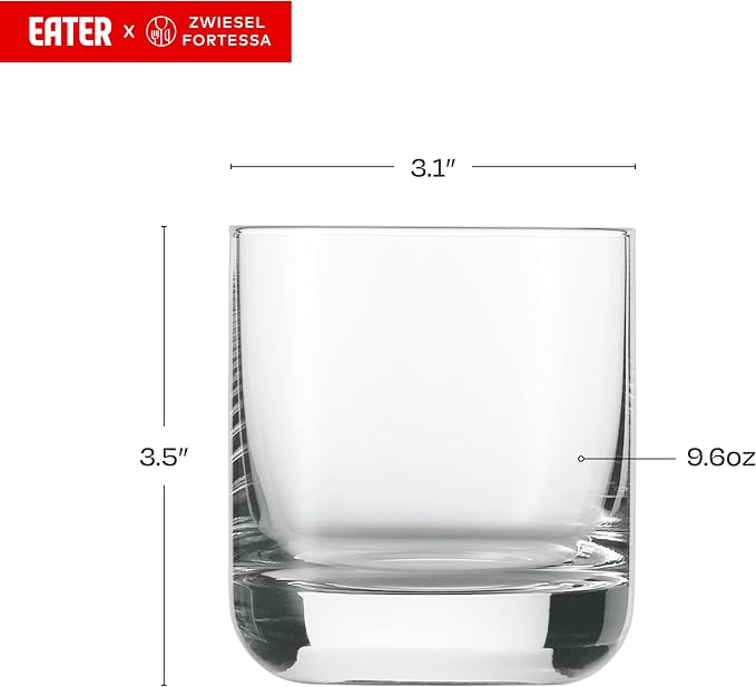 Eater x Zwiesel Fortessa Cappello Crystal Glass, 10 Ounce Juice/Whiskey (Set of 6), Clear - Image 2