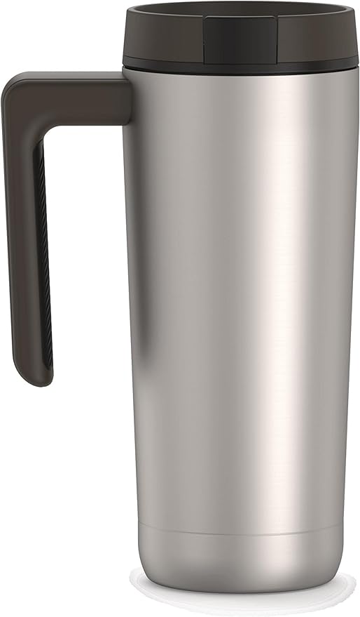 THERMOS ALTA SERIES Stainless Steel Mug 18 Ounce, Matte Steel/Espresso Black - Image 2