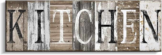 Pinetree Art Rustic Farmhouse Kitchen Wall Decor Canvas Prints Kitchen Signs Wall Decor (With Solid Wood Inner Frame) - Image 2