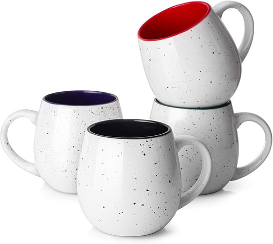 LIFVER 20 Ounces Coffee Mugs Set of 4, Large Ceramic Coffee Mugs with Handles for Coffee Tea Hot Cocoa, Espresso Cups Gifts for him her, Jumbo Soup Mugs Set of 4 by LIFVER