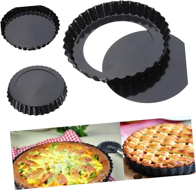SOLUSTRE 1set Tart Molds for Home Kitchen for Bread Pizza Cakes and Desserts Made of High Grade 2pcs - Image 7