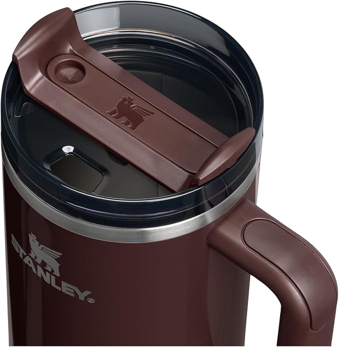 STANLEY Quencher H2.0 Flow State Tumbler, 40 oz, Mahogany Gloss | Handle and Straw | 3-Position Lid | Cup Holder Compatible for Travel | Insulated Stainless Steel Cup | BPA-Free - Image 2