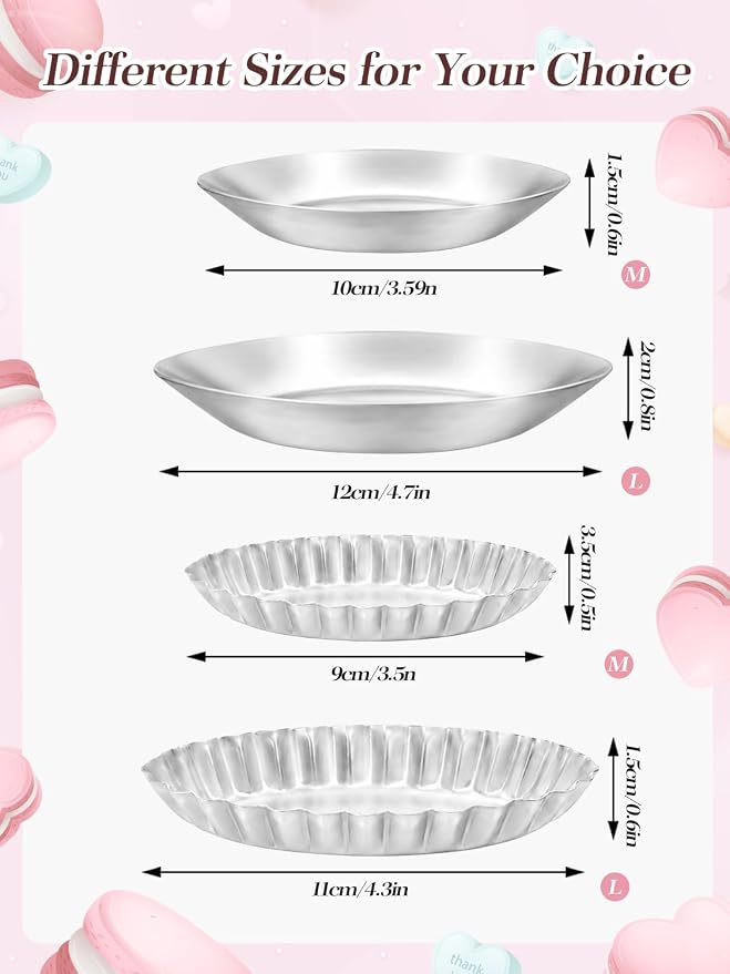 20Pcs Boat Egg Tart Molds for Baking, Fluted Aluminum Tart Pans, M | Non-Stick Barquette Tartlet Pie Shell Pans Tins Reusable Mini Quiche Pie Tray Cookie Molds Frech Dessert - Image 3