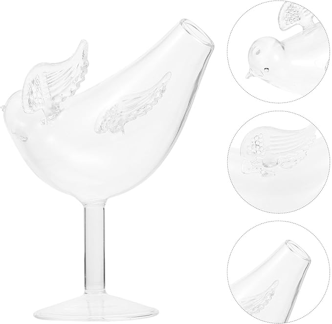 Wing Bird Design Wine Glass Goblet Glass Drinkware for Cocktails | Glass, Smooth Rim, Stable Build, Break-resistant Structure, Suitable for Beer and Other Beverages, Novelty Glassware - Image 8