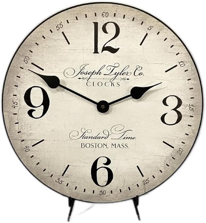 The Big Clock Store Boston Standard Wall Clock | Handcrafted in USA | Silent Non-Ticking Mechanism | Beautiful Color | Rustic Decor for Living Room | Battery Operated (15-Inch) by The+Big+Clock+Store
