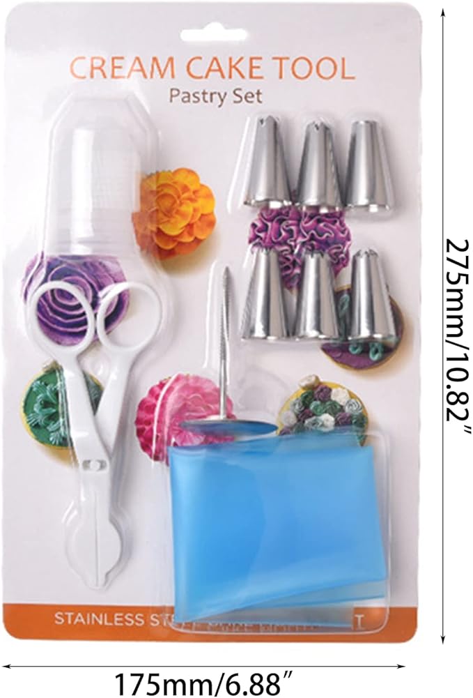 10 Pcs Reusable Piping Bags And Tip Set Pastry Baking Tool Cake Decorating Supplies For Flower Decoration Cake Decorating Tools And Supplies Scraper Reusable Piping