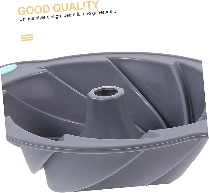1pc Silicone Baking Sheet Non-stick Round Spiral Cake Mold for Diy Baking Oven Microwave Safe Light Grey - Image 2