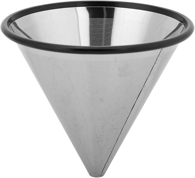 Keenso Double Layered Stainless Steel Coffee Filter Dripper Mesh Strainer, Ideal for Coffee Enthusiasts and Beginners