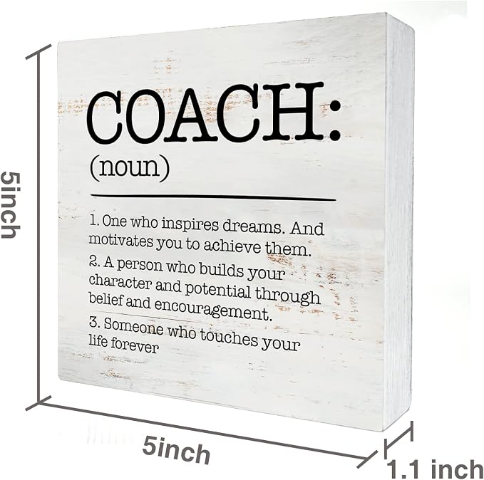 HDKY Wood Box Sign, Coach Definition, 5 x 5 inches, Rustic Decorative Signage for Wall and Desktop, Ideal Gift for Any Occasion - Image 2