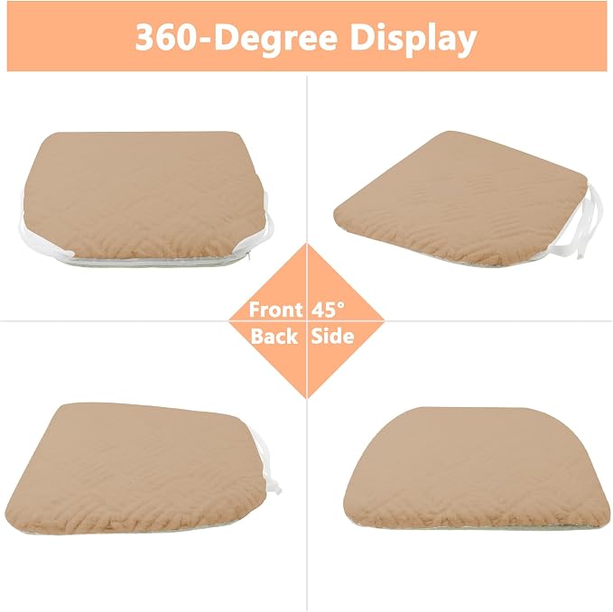 Plush Chair Cushion, Oval Chair Cushion Pad,Ultra Soft Nonslip Seat Pad,Comfortable Chair Cushion Cover,2PCS Memory Foam Chair Seat Cushion for Home Office Kitchen Dining Chairs Coffee - Image 5