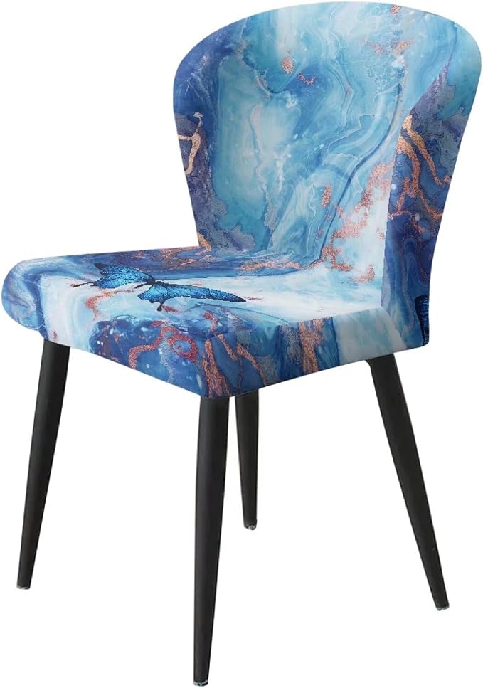 Blue Marble Bar Stool Seat Covers, Set of 2 Barstool Slipcovers Counter Stool Chair Covers Dustproof Seat Protector Bar Seat Cover Washable Stool Covers - Image 3