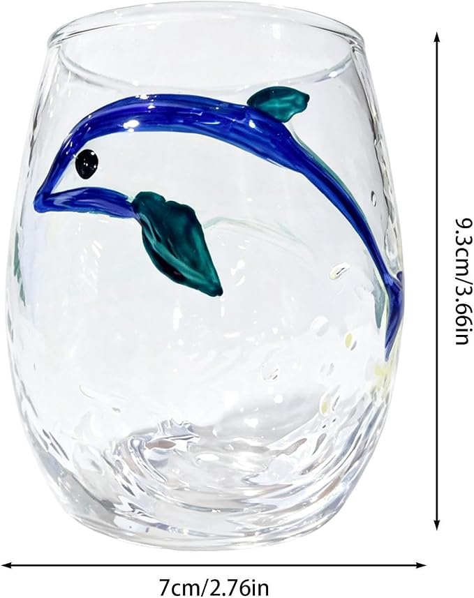 3D Octopus Glass Drinking Cup, Marine Animal Stemless Tumbler | Hand-Blown 3D Blue Ring Octopus Stemless Glass, Novelty Marine Life Drinking Tumbler, Beach Giftt - Image 6
