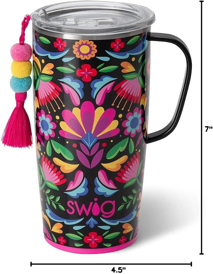 Swig Life Stainless Steel 22oz Travel Mug, Insulated Tumbler with Handle and Lid, Cup Holder Friendly, Dishwasher Safe, Caliente | Triple Insulated Stainless Steel - Handle & Lid Included - Keeps Coffee Hot or Cold - Cup Holder Friendly - Image 7