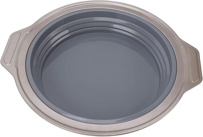 Silicone Cake Pan, Foldable Cake Pan Press Type Quick Release Heat for Layer Cake (Grey) - Image 6
