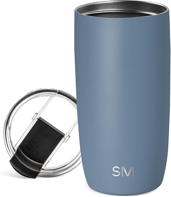 Simple Modern Travel Coffee Mug with Lid | 16oz | Blue | Voyager Coffee Cup, Coffee Tumbler for Hot & Iced Drinks | Insulated Stainless Steel Travel Mug | Blue Dune by Unknown