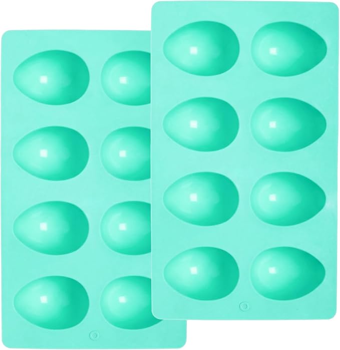 2 Pack Silicone Egg Molds 8 Cavity Easter Silicone Candy Mold 3D Egg-Shaped Silicone Baking Mold for Chocolate, Jello, Mini Cakes, DIY Desserts, Candy, Ice, Pudding, Baking (2, Green) by Unknown