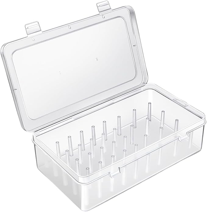 Piping Tips Storage Container Set, 1 Pack, Clear Pink Blue, 9.33 x 5.3 x 2.5 inches (Clear)