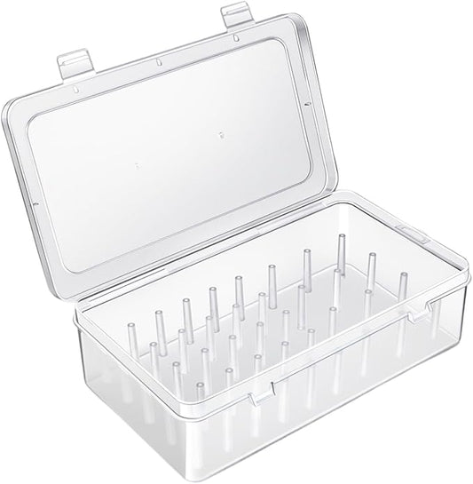 Piping Tips Storage Container Set, 1 Pack, Clear Pink Blue, 9.33 x 5.3 x 2.5 inches (Clear)