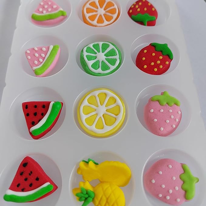 Edible Fruit Cake Decorations, Edible Watermelon Pineapple Strawberry Cupcake Toppers, DIY Cake Toppers Icing Frosting Cookie Decorating Birthday Halloween Christmas Supplies - Image 3