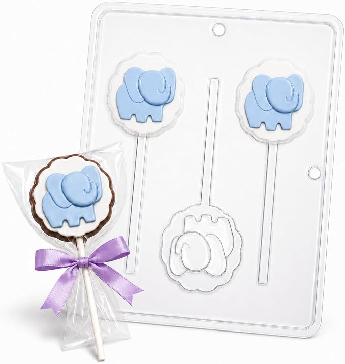 Baby Elephant Lollipop Chocolate Candy Mold 697 - Image 3