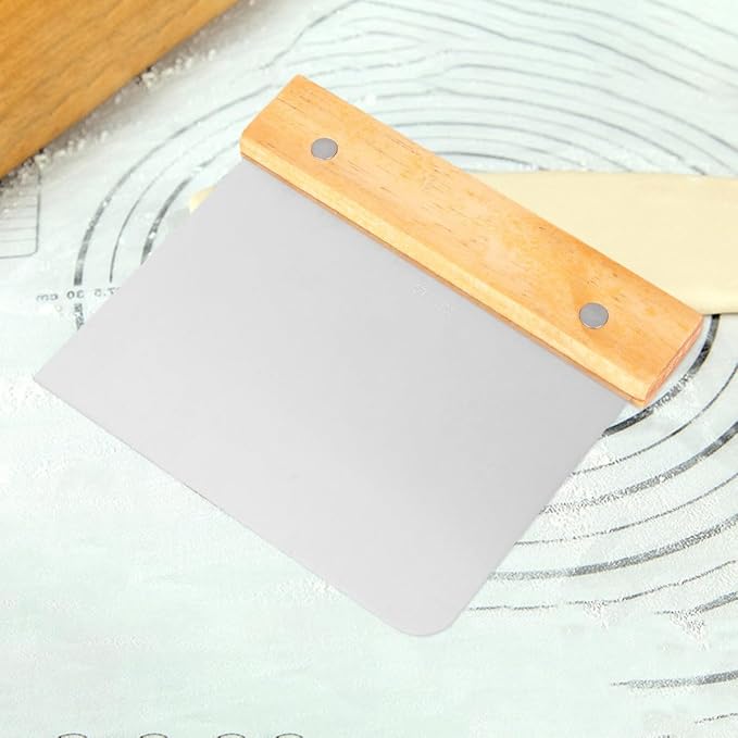 jojofuny Dough Scraper and Pastry Cutter for Cutting Dough and Sectioning Crusts Stainless Steel 2pcs with Wooden Handle, Sturdy Kitchen Tool Random Color for Baking and Pizza Preparation - Image 8