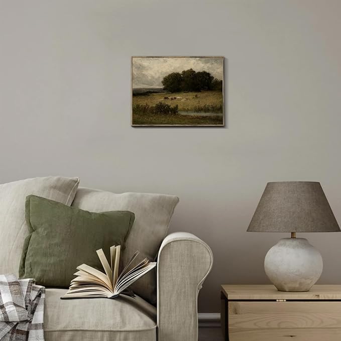 XOCUUI Unframed Canvas Wall Art Vintage Decor, Home Decor Vintage Landscape Oil Painting Canvas Wall Art Decorations for Living Room Kitchen Office Farmhouse Bathroom Decor, 11"x14" - Image 3