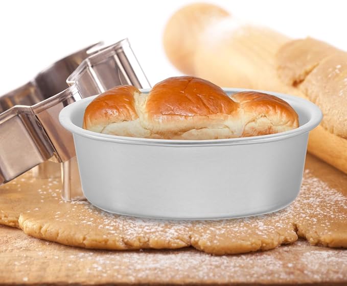 Luxshiny Nonstick Aluminum Alloy Oval Cake Pans Set of 4 4.21X3.26X1.33 Inch Baking Molds for Home Kitchen and Professional Bakery Use - Image 6