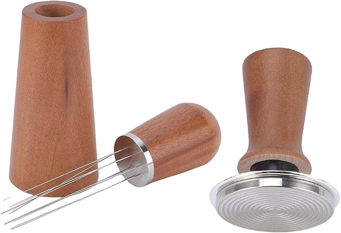 Coffee Accessories Set Coffee Tamper Needle Coffee Stirrer Tool Coffee Distribution Tool with Magnetic Coffee Dosing Funnel for 58mm Portafilter