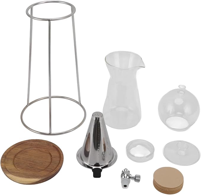 600ML Cold Brew Drip Tower Coffee Maker, Reusable Transparent Borosilicate Glass Iced Coffee Maker for Cafe Home Kitchen