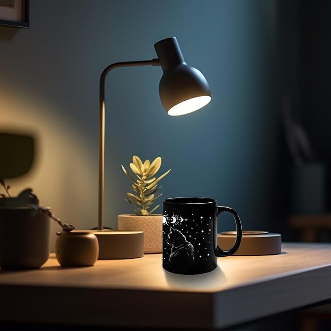 Black Cat Mug 11oz Cat Lover Gifts for Women Funny Goth Coffee Mug - Witch, Goth Decor Halloween Cup With Cats Goth Gift Witchy Gifts for Women - Halloween Mugs Cats Christmas Gothic Home Decor - Image 7