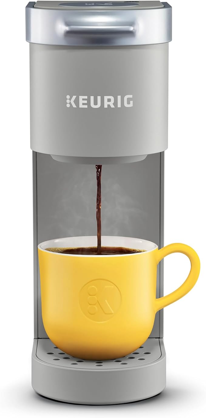 Keurig K-Mini Single Serve K-Cup Pod Coffee Maker, 6 to 12oz Brew size, with Cord Storage, Perfect for Small Spaces, Studio Gray by Keurig