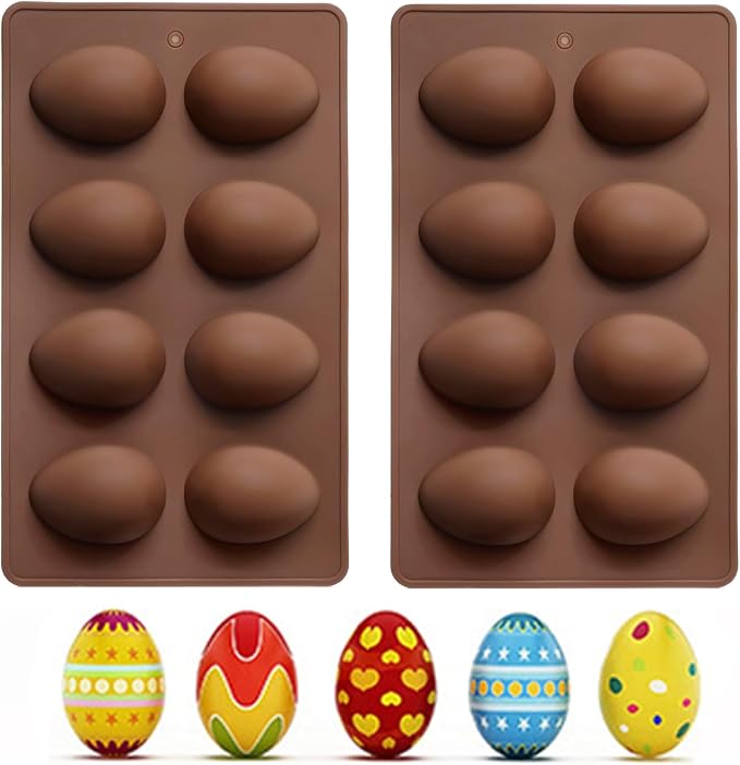 EchoDone Egg Shape Soap Mold Non Stick Silicone Half Egg Mold for Soap Making, Truffles Chocolate, Candy, Jelly, Desserts, Ice Tray Backing Set Cake Mould 2 Packs by EchoDone