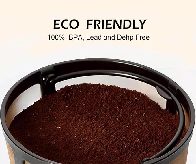 Reusable Coffee Filter for Mr.Coffee 10-12 Cup Coffee Makers, Stainless Steel Mesh Filter Basket Replacement, Washable & Dishwasher Safe, Eco-Friendly Paper Filter Alternative (2 pack)