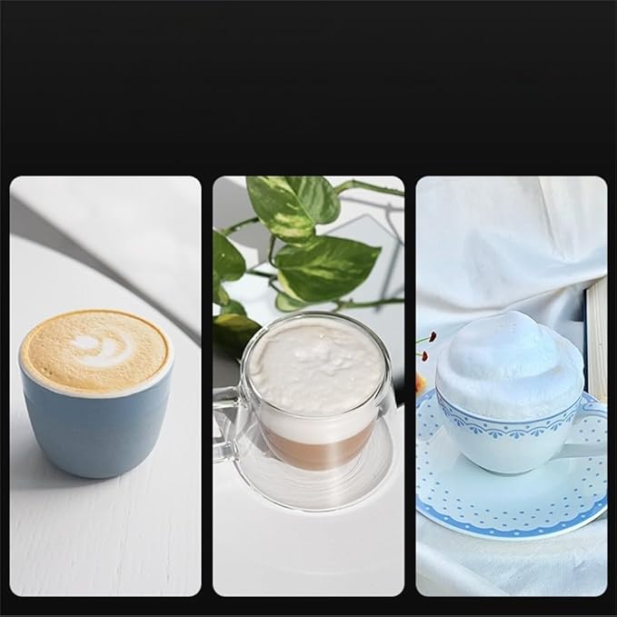 USB Rechargeable Electric for Milk Frother Handheld Coffee Foam for Maker with Stainless Steel Whisk for Lattes for Matcha Protein Shakes and Hot Chocolate, Black