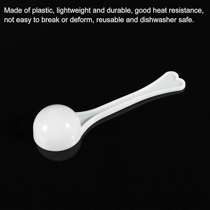 MECCANIXITY Micro Spoons 3 Gram Measuring Scoop Plastic Round Bottom Mini Spoon for Home Kitchen Powder Measurement Baking 15Pcs