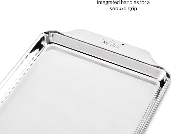 All-Clad Stainless Steel Baking Half Sheet Pan 11.5" x 17" - Tri-ply Bonded for Consistent Baking- (Roast, Bake Cookies, Brownies and More) Professional Stainless Steel Bakeware - Image 4