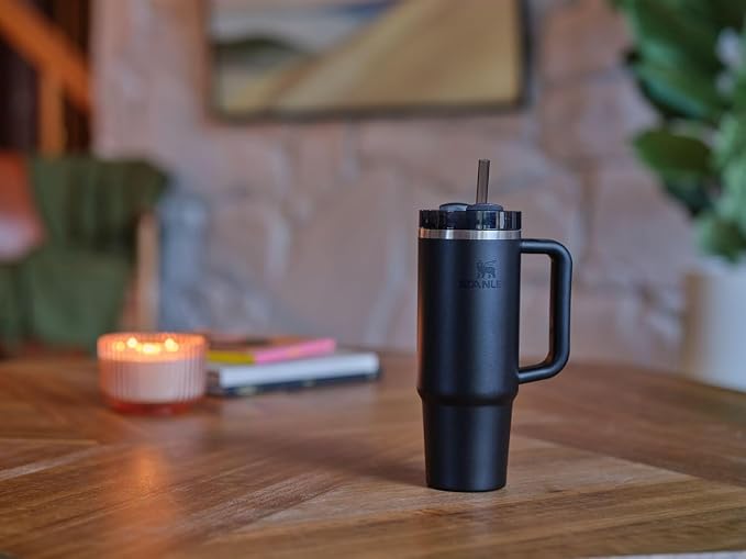 STANLEY Quencher H2.0 Flow State Tumbler, 30 oz, Black 2.0 | Handle and Straw | 3-Position Lid | Cup Holder Compatible for Travel | Insulated Stainless Steel Cup | BPA-Free - Image 6