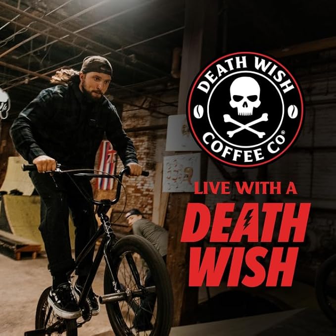 Death Wish Coffee, Organic and Fair Trade Dark Roast Whole Bean Coffee, 16 oz