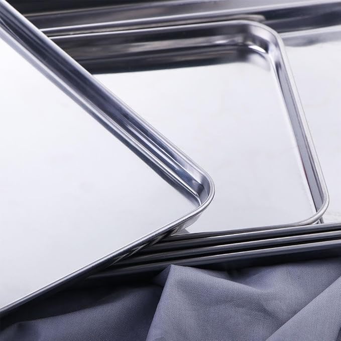 Baking Tray Storage Pastry Cookie Sheets Sturdy Fruit Plate Anti-Rust Rectangle Cake Dish(33x17x1.5 CM) - Image 2