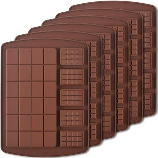 Newk Silicone Break Apart Chocolate Molds, Candy and Energy Bar Silicone Molds, Pack of 6