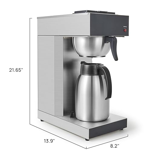 SYBO Commercial Coffee Makers 12 Cup, Drip Coffee Maker Brewer with 74Oz thermal carafe, Stainless Steel Cafetera SF-CB-1AA