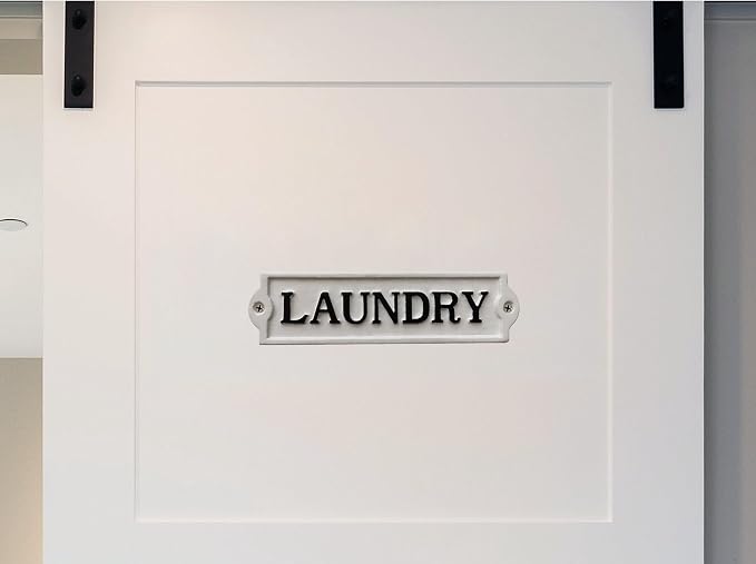 Farmhouse Decor Metal Laundry Signs - Cast Iron Door Room Plaques with "Laundry" - Image 4