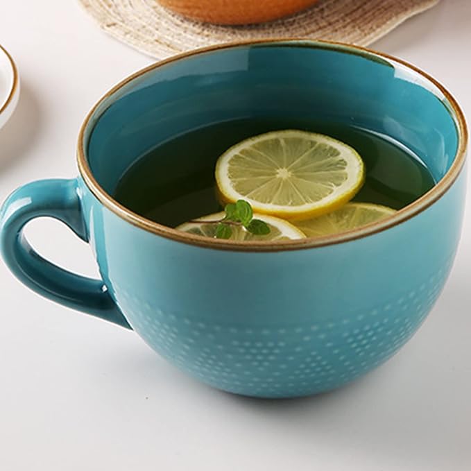 Disoza Oversized Coffee Mug Soup Bowls with Handles Big Ceramic Mug XXL Cereal Large Tea Cup 700 ML Porcelain by DISOZA