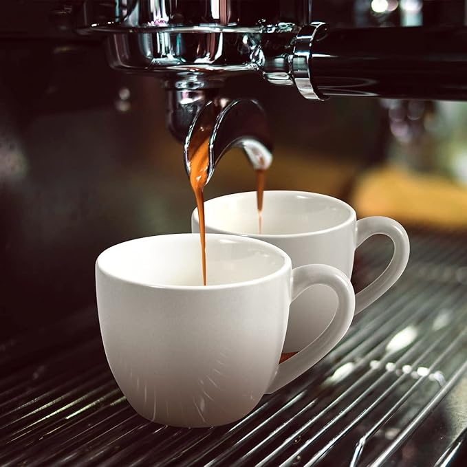 homEdge Mini Porcelain Espresso Cup, 3 Ounces / 90 ml Tiny Coffee Mugs Demitasse for Espresso, Tea- Set of 6, Light Gray